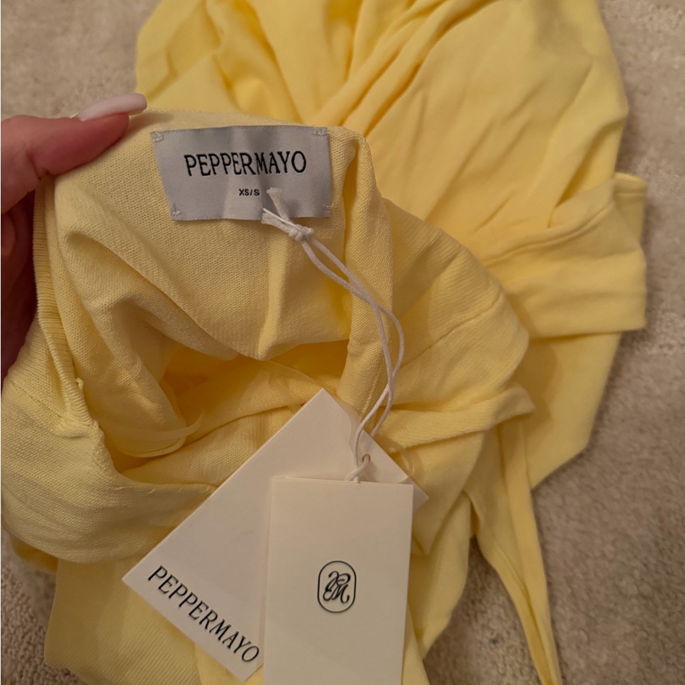 Peppermayo Yellow Halter Maxi Dress with Side Tie - Picture 5 of 5